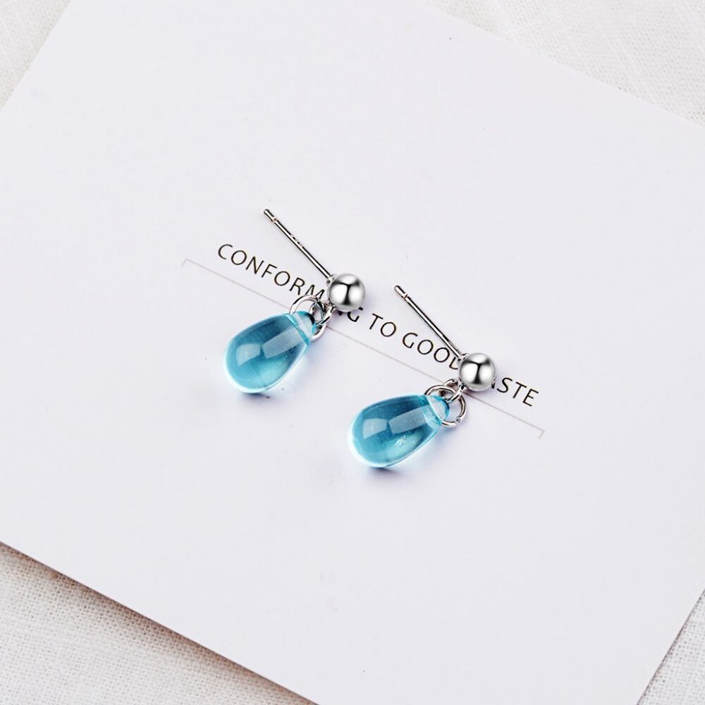 [Set of 3] NEW Silver Simple Blue Water Set - Picture 2 of 5